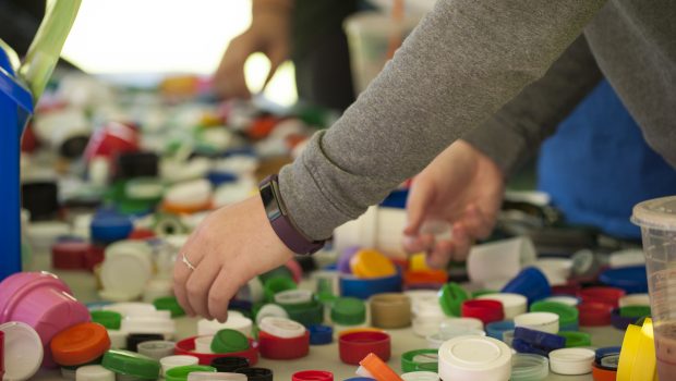 collecting plastic bottle caps