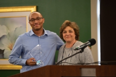 CLARA MCDONALD OLSON SCHOLASTIC EXCELLENCE AWARD-David Pacheco presented by VP of Academic Affairs Mary Spoto