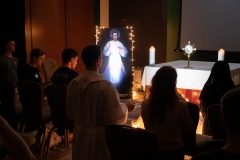 Eucharistic adoration during the University Ministry Spring Retreat