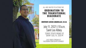 Brother Lucius Amarillas ’18 ordained as deacon @ Saint Leo Abbey Church and Livestream
